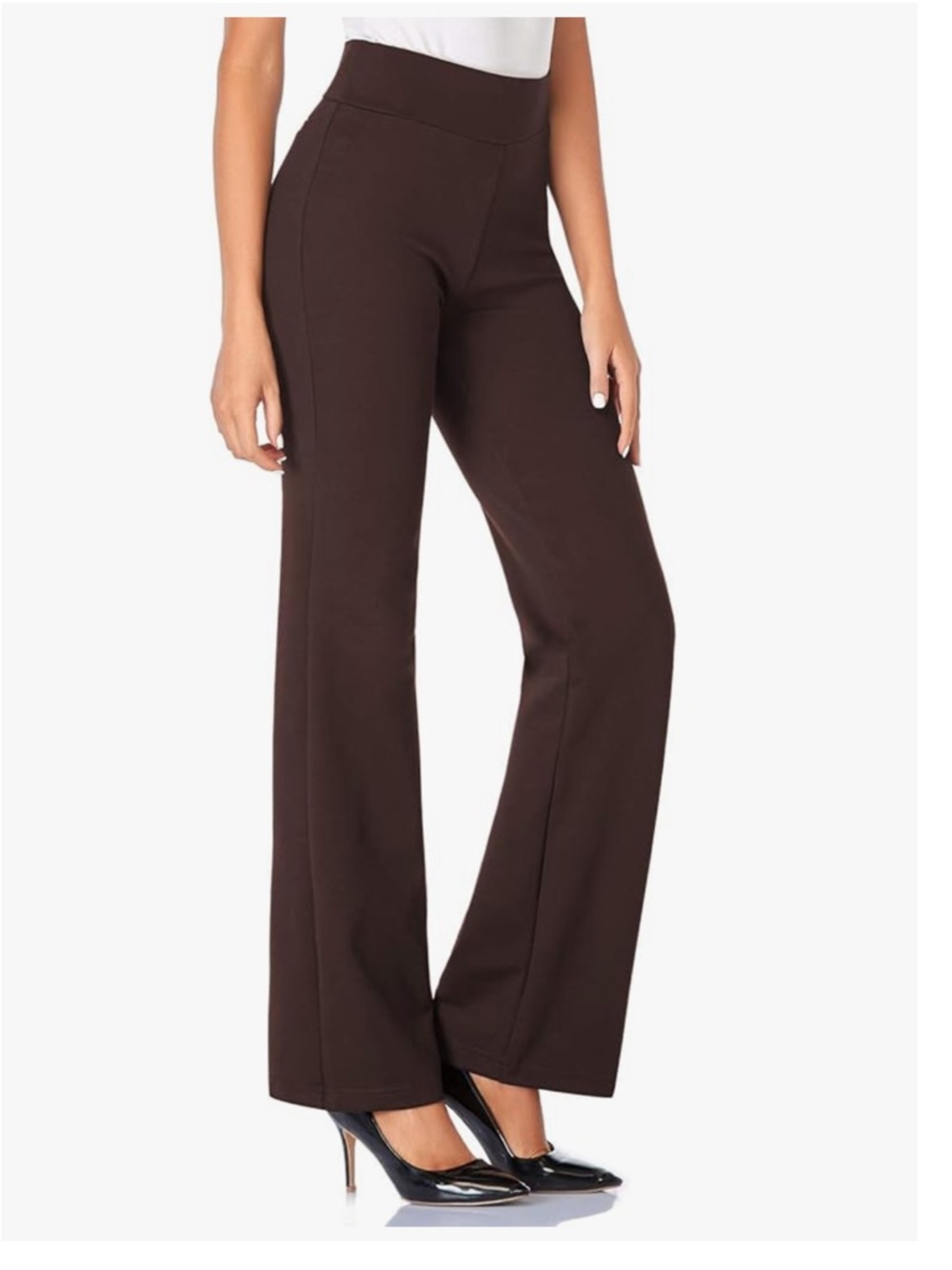 Women's Bootcut Ponte Pants in Dark Brown - Sleek Flare Fit